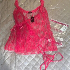 Hot pink lingerie set